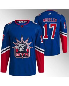 Men's New York Rangers #17 Blake Wheeler Blue Reverse Retro Stitched Jersey