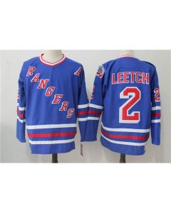Men's New York Rangers #2 Brian Leetch Royal Throwback CCM Stitched NHL Jersey