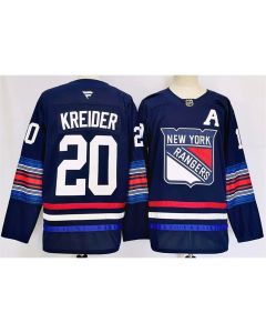 Men's New York Rangers #20 Chris Kreider Navy 2024-25 Stitched Jersey