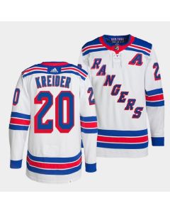 Men's New York Rangers #20 Chris Kreider White Stitched Jersey