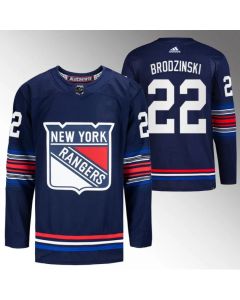 Men's New York Rangers #22 Jonny Brodzinski Navy Stitched Jersey