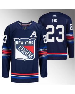 Men's New York Rangers #23 Adam Fox Navy Stitched Jersey