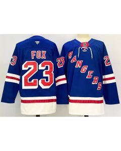 Men's New York Rangers #23 Adam Fox Royal 2024-25 Home With A Patch Stitched Hockey Jersey