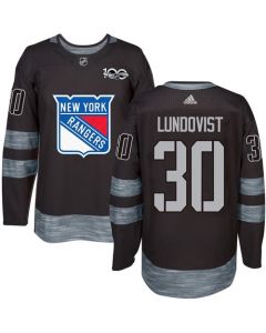 Men's New York Rangers #30 Henrik Lundqvist Black 1917-2017 100th Anniversary Stitched NHL Jersey (Black)