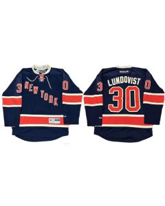 Men's New York Rangers #30 Henrik Lundqvist Navy Stitched Hockey Jersey
