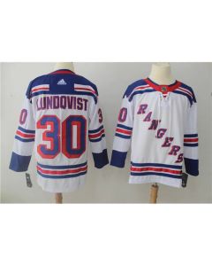 Men's New York Rangers #30 Henrik Lundqvist White Stitched NHL Jersey (White)