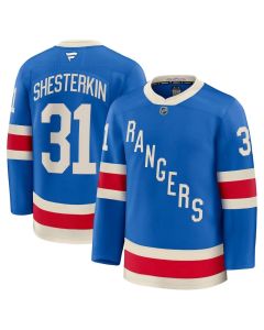 Men's New York Rangers #31 Igor Shesterkin Blue Centennial Premium Jersey