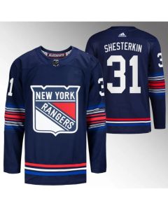 Men's New York Rangers #31 Igor Shesterkin Navy Stitched Jersey