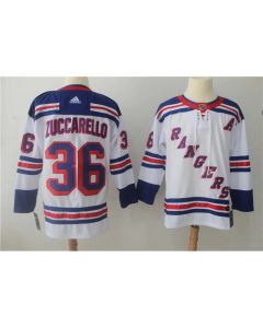 Men's New York Rangers #36 Mats Zuccarello White Stitched NHL Jersey