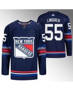 Men's New York Rangers #55 Ryan Lindgren Navy Stitched Jersey