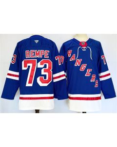 Men's New York Rangers #73 Matt Rempe Royal 2024-25 Home With A Patch Stitched Hockey Jersey