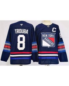 Men's New York Rangers #8 Jacob Trouba Navy 2024-25 Stitched Jersey