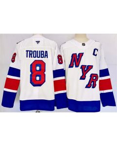 Men's New York Rangers #8 Jacob Trouba White 2024-25 Stadium Series Stitched Jersey