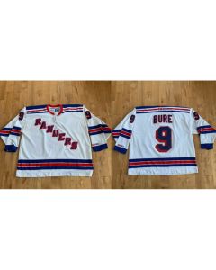 Men's New York Rangers #9 Pavel Bure White Stitched Jersey