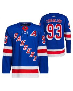 Men's New York Rangers #93 Mika Zibanejad Blue Stitched Jersey