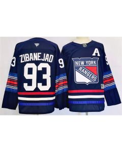 Men's New York Rangers #93 Mika Zibanejad Navy 2024-25 Stitched Jersey