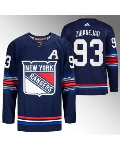Men's New York Rangers #93 Mika Zibanejad Navy Stitched Jersey