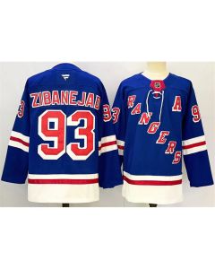 Men's New York Rangers #93 Mika Zibanejad Royal 2024-25 Home With A Patch Stitched Hockey Jersey