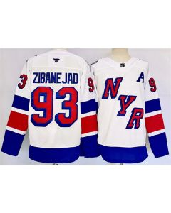 Men's New York Rangers #93 Mika Zibanejad White 2024-25 Stadium Series Stitched Jersey