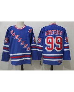 Men's New York Rangers #99 Wayne Gretzky Royal Throwback CCM Stitched NHL Jersey