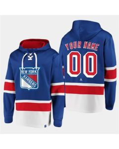 Men's New York Rangers Active Player Custom Royal All Stitched Sweatshirt Hoodie