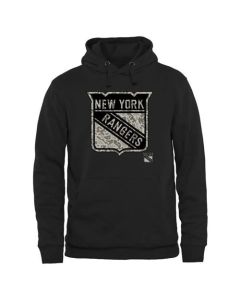 Men's New York Rangers Black Rink Warrior Pullover Hoodie