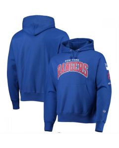 Men's New York Rangers Champion Blue O&B Capsule II Pullover Hoodie