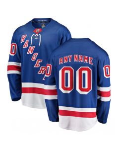 Men's New York Rangers Custom Blue Stitched Jersey