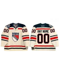Men's New York Rangers Custom White Stitched Jersey