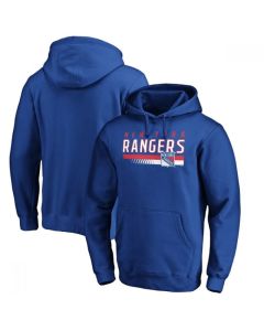 Men's New York Rangers Royal Staggered Stripe Pullover Hoodie
