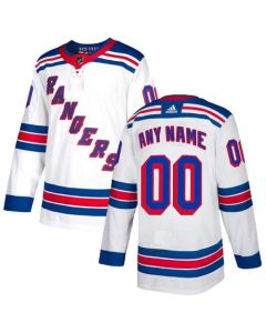 Men's New York Rangers White Custom Name Number Size NHL Stitched Jersey