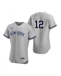 Men's New York Yankees #12 isiah Kiner-Falefa Grey Flex Base Stitched Jersey