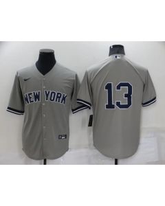 Men's New York Yankees #13 Alex Rodriguez Grey Cool Base Stitched Baseball Jersey