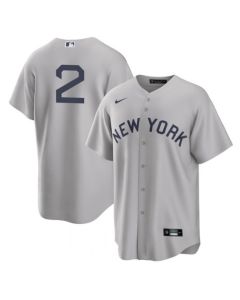 Men's New York Yankees #2 Derek Jeter 2021 Grey Field of Dreams Cool Base Stitched Baseball Jersey