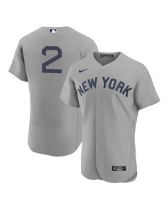 Men's New York Yankees #2 Derek Jeter 2021 Grey Field of Dreams Flex Base Stitched Baseball Jersey