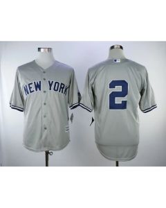 Men's New York Yankees #2 Derek Jeter Gray Cool Base Stitched MLB Jersey
