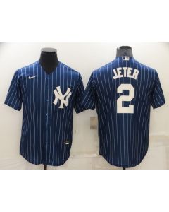 Men's New York Yankees #2 Derek Jeter Navy Cool Base Stitched Jersey (Navy)