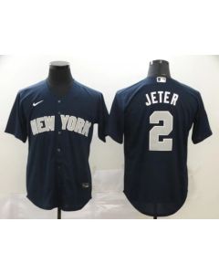 Men's New York Yankees #2 Derek Jeter Navy Cool Base Stitched Jersey (Style 2)