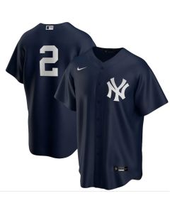 Men's New York Yankees #2 Derek Jeter Navy Cool Base Stitched Jersey (Style 3)