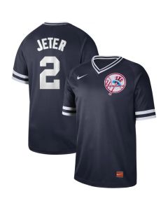 Men's New York Yankees #2 Derek Jeter Navy Cooperstown Legend Collection Stitched MLB Jersey