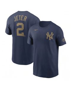Men's New York Yankees #2 Derek Jeter Navy T-shirt
