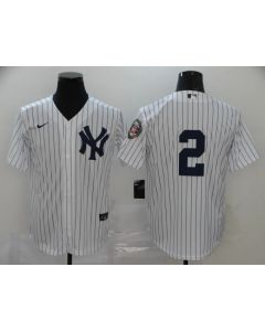Men's New York Yankees #2 Derek Jeter White Cool Base Stitched MLB Jersey (White)