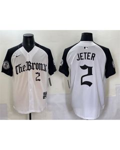 Men's New York Yankees #2 Derek Jeter White "Gothic Legacy Edition" Vapor Premier Limited Stitched Baseball Jersey (Style 2)