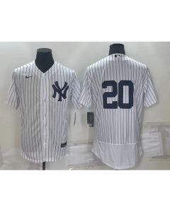 Men's New York Yankees #20 Jorge Posada White Flex Base Stitched Baseball Jersey