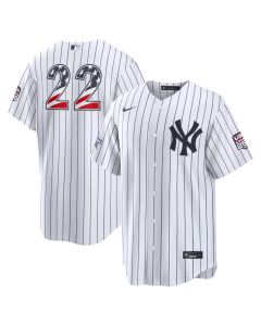 Men's New York Yankees #22 Ben Rice Nike White 2026 All-Star Edition Stars & Stripes Stadium Jersey (White)
