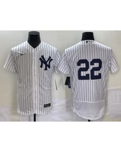 Men's New York Yankees #22 Harrison Bader White Flex Base Stitched Baseball Jersey