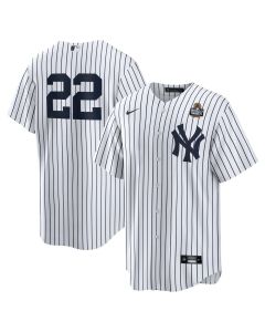 Men's New York Yankees #22 Juan Soto White 2024 World Series Home Replica Player Jersey (White)
