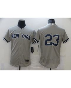 Men's New York Yankees #23 Don Mattingly Grey Flex Base Stitched Jersey