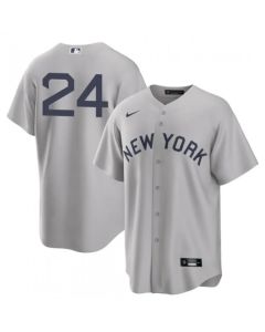 Men's New York Yankees #24 Gary Sanchez 2021 Grey Field of Dreams Cool Base Stitched Baseball Jersey
