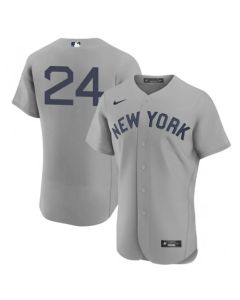 Men's New York Yankees #24 Gary Sanchez 2021 Grey Field of Dreams Flex Base Stitched Baseball Jersey